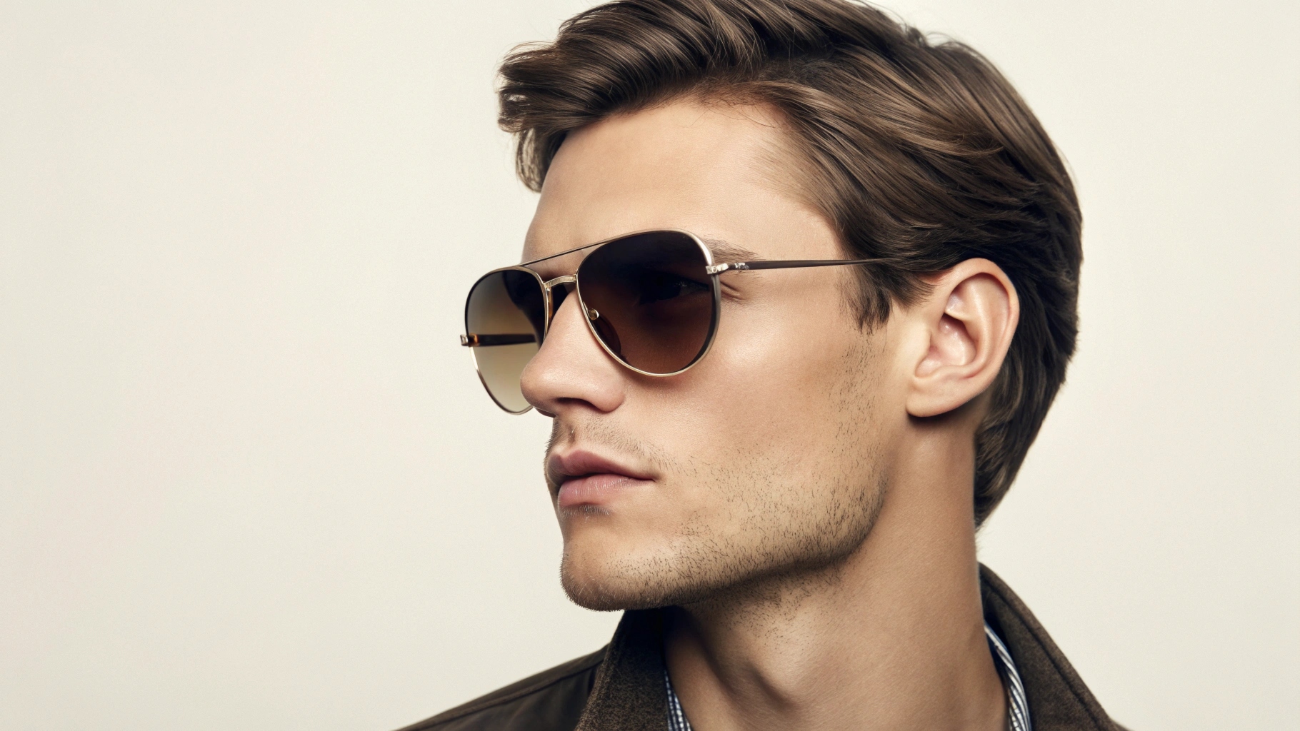 A person choosing between two pairs of sunglasses reflecting their lifestyle