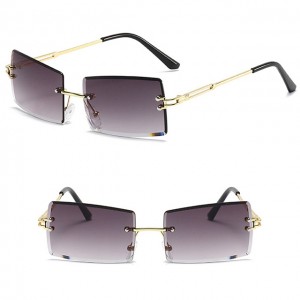 Unisex Fashion Square Rimless Sunglasses