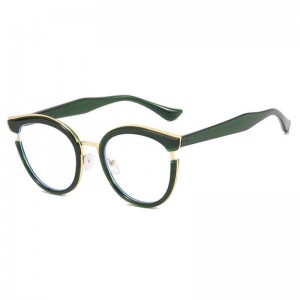 China Retro Blue Light Blocking Round Cateye Eyeglasses for Women factory and manufacturers | D&L