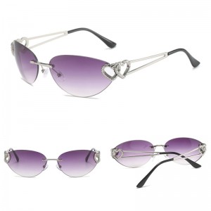 China Y2k Sun Glasses Shaped Mirror Frameless Women's Sunglasses factory and manufacturers | D&L