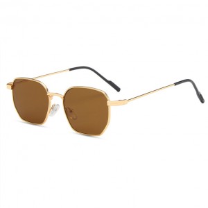 Wholesale Metal Small Frame Polygonal Customizable Logo Sunglasses
