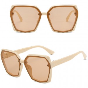 China Fashion Promotional Irregular Two-tone Big Frame Ladies Sunglasses factory and manufacturers | D&L