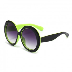 China Oversized Round Sunglasses for Women Men Green Black UV400 Oculos factory and manufacturers | D&L