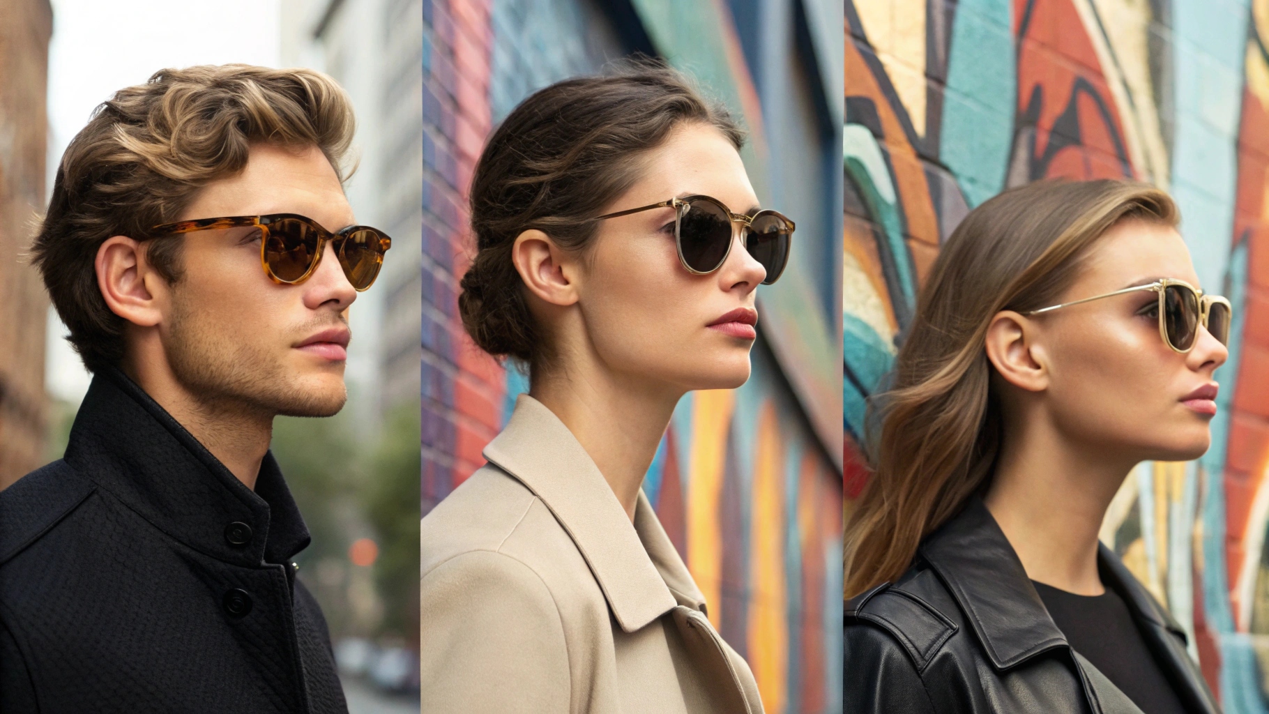 Infographic showing different face shapes and suitable sunglasses styles