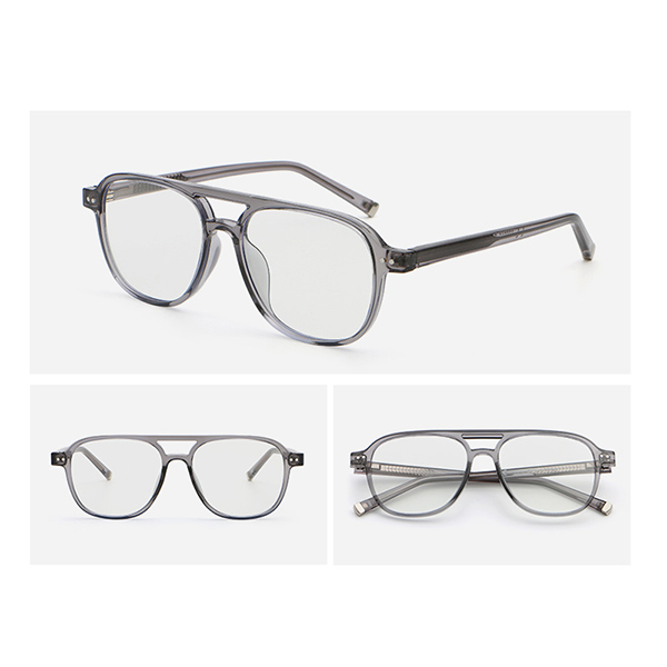 Close-up of the double beam design on a pair of glasses